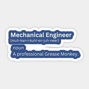 Mechanical Engineer Definition Sticker